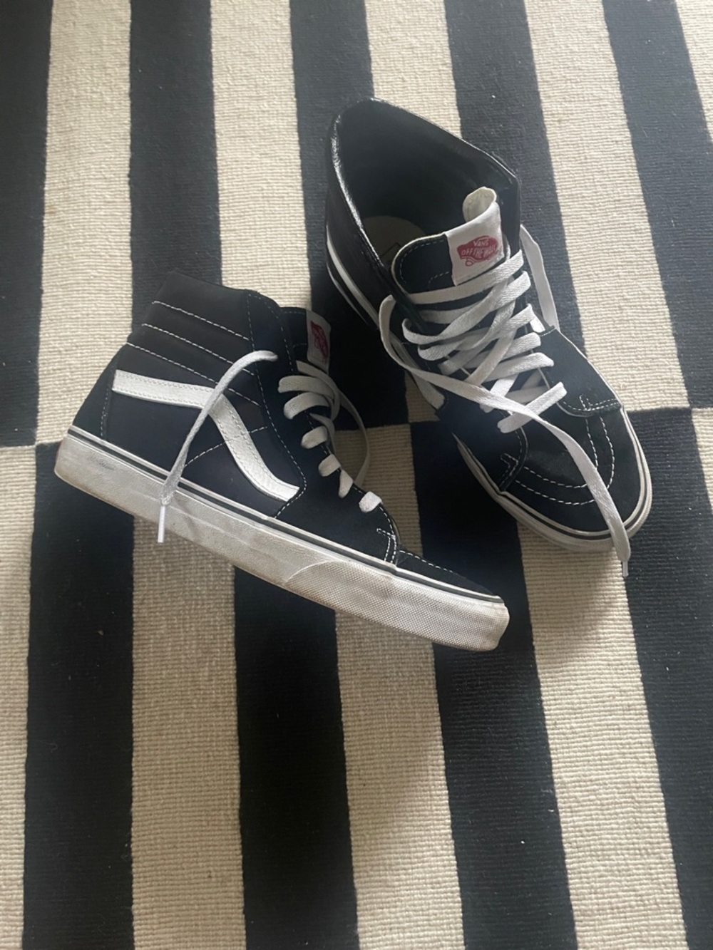 Vans Black & White High-Top Skate Shoes